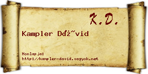 Kampler Dávid névjegykártya
